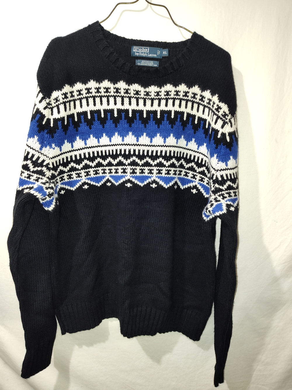 Polo by Ralph Lauren Men's Navy Fair Isle Crewneck Sweater